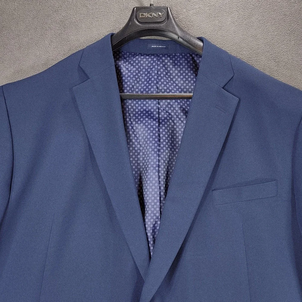 Stafford Sport Coat Men 56L Long Navy Performance Travel Big Tall Stretch Blazer - Picture 9 of 12